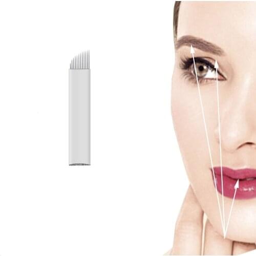 Tattoo Blade Needle Tattoo Needles 12 Pins Professional Disterilized Tattoo Needle For Eyebrow Tattoo Or Lip Makeup 100 pieces