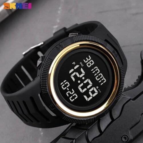 2021 SKMEI Sport Watch Men Wristwatches Men Watches 2 Time Waterproof Mens Digital PU Leather Soft Date Week Clock Reloj Hombre