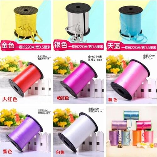 250Yards/Lot 5mm Balloon Cable Ties Plastic Ribbon For Wedding Party Handmade Gift Christmas Decoration Colored Ribbon S9