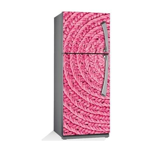 3D Pink Straw Circle Wholesale Art SelfAdhesive Refrigerator Sticker Fridge Door Cover Wallpaper 60x150cm 60x180cm 100x180cm