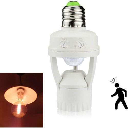 AC110-240V Lamp Holder 360 Degrees PIR Induction Motion Sensor Lamp Base LED Lights Fitting E27 Socket For Ampoule Night Bulb