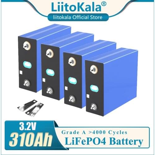 LiitoKala 3.2V 310Ah lifepo4 battery DIY 12V 24V 310AH Rechargeable battery pack for Electric car RV Solar Energy storage system
