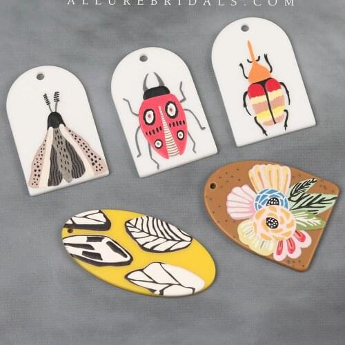 HAOSAW 6Pcs Jewelry Accessories/Animal Shapes/Painting Effect/DIY Charms/Hand Made/Pendant/Jewelry Findings & Components