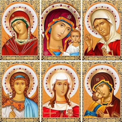 Huacan Full Drill 5D Diamond Painting Icon Diamond Mosaic Embroidery Religion Modular Pictures Gift Decorative Paintings