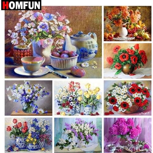 HOMFUN Full Square/Round Drill 5D DIY Diamond Painting "Bouquet landscape" Embroidery Cross Stitch 5D Home Decor Gift