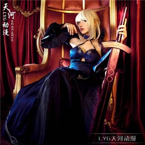 Anime Fate Grand Order FGO ALTER fate Saber Altria Pendragon Night Party Dress cosplay costume full sets A