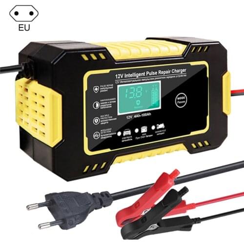 Car Battery Charger 12V 6A Touch Screen Pulse Repair LCD Fast Power Charging Wet Dry Lead Acid Digital LCD Display Repair Tools