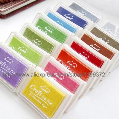 DHL Free Shipping 200pcs Multi Color 15 colors DIY Work Oil Gradient Stamp Set Big Craft Ink Pad Inkpad Craft Paper