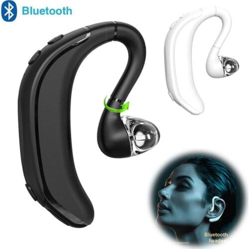 Earphone Rotatable Wireless Stereo Headset Handsfree Game Sport Driving Headphone Earpiece with Mic for iPhone Android