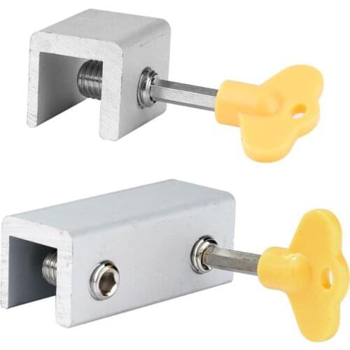 Security Anti-theft Key Lock Aluminum Alloy Window Sliding Doors Restrictor Door Household Hardware for Baby Kids Safety