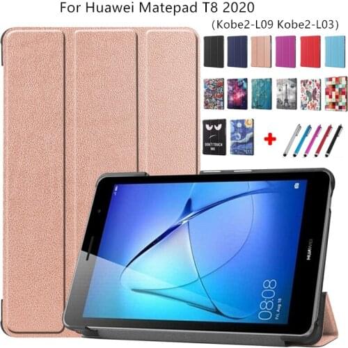 Case For Huawei MatePad T8 8.0 inch T 8 2020 Flip PU Leather Protector Cases Stand Tablet Cover Shell Kobe2-L03 KOB2-L09 Fundas