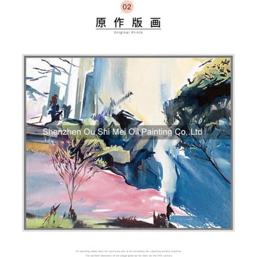 Handmade Decorative Oil Painting For Living Room Restaurant Decor After Rain Landscape Painting Modern Abstract cenery