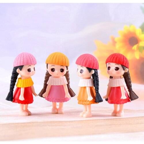 ZOCDOU 1 Piece Long Hair Girl Student Beauty Woman Mother Daughter Goddess Small Statue Figurine Crafts Ornament DIY Miniatures