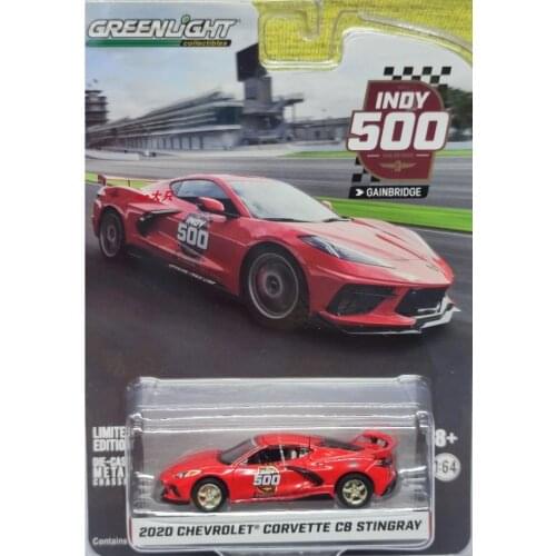 GREENLIGHT 1:64 2020 Chevrolet Corvette c8 Stingray Indy 500 Pace Car car models Collection alloy