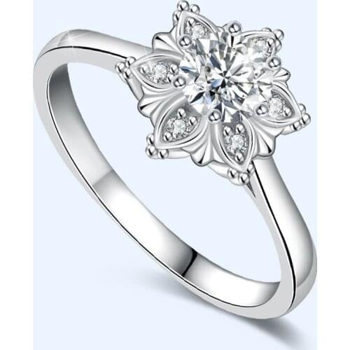 Fine Jewelry Sparkling Flower Finger Rings Adjustable Size Fashion Romantic Statement Wedding Accessories For Women Bride