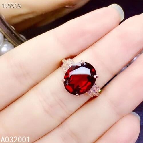 KJJEAXCMY fine jewelry natural garnet 925 sterling silver adjustable gemstone women ring support test luxury exquisite