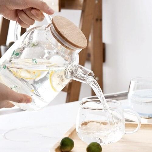 Creative heat-resistant glass cold water bottle filter flower teapot cool water bottle cup tea set large capacity water set