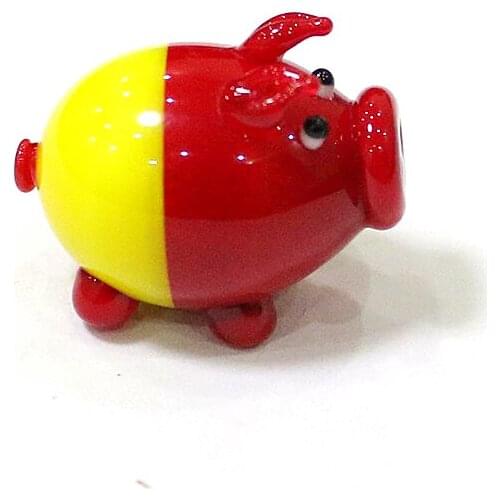 Creative Glass Pig Mini Figurines Japan Style Colorful Cute Cartoon Animal Statue Ornaments Kids Room Kawaii Decor Collection