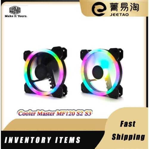 Cooler Master MF120 S2 S3 Fan 12CM Dual Aperture MASTERFAN 5V 3Pin Addressable Case Fan ARGB Lighting CPU PWM Cooling Silent Fan