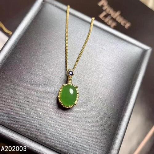 KJJEAXCMY Fine Jewelry 925 Sterling Silver inlaid Natural Jasper Female Pendant Necklace trendy Support Detection