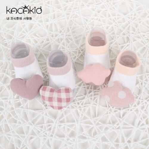 Kacakid Spring Fall Winter Baby Socks Kids Newborn Cute Cartoon Cotton Baby Socks Non-Slip Soft Warm Boy Girl Socks Floor Socks