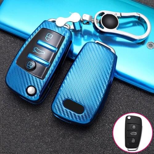 Auto Car Styling Soft TPU Key Case For A1 A3 A4 A5 Q7 A6 C5 C6 A5 Q5 8V Car Holder Shell Remote Cover Car-Styling keychain