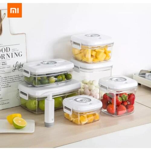 New Xiaomi Bos Vacuum Freshness Box Fruit Box Lunch Box Portable Student Children Plastic Food Sealed Box Food Contact Material