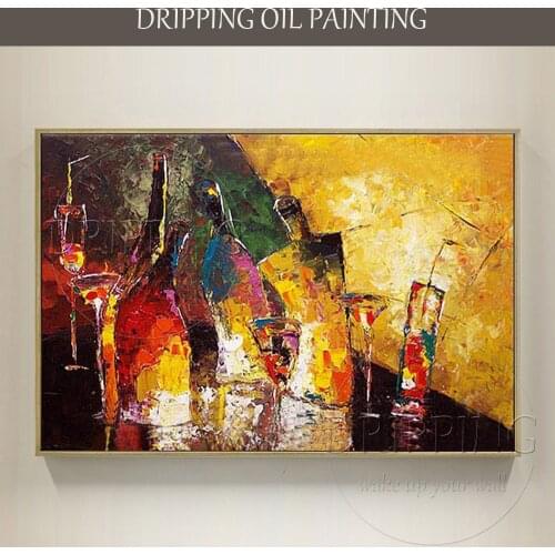 Superb Painter Pure Hand-painted High Quality Canvas Art Abstract Bottle Oil Painting on Canvas Abstract Modern Art Oil Painting