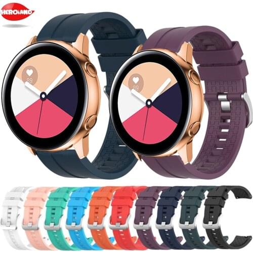 Silicone Original 20mm band Strap For Samsung Galaxy Watch Active 2 40/44mm / 3 41mm smart watch wristband For Huawei GT 2 42mm