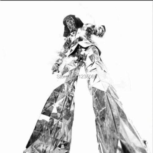 ROBOT Stilts walker Mirror Costume Robot Men and Women Performance Mirrorman show