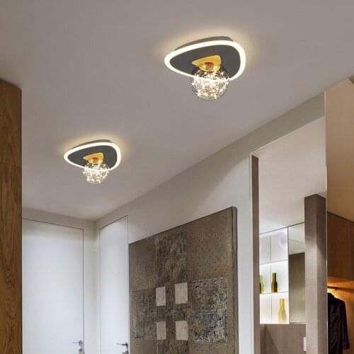 Nordic Black&Gold LED Lamp For Home Decoration Lustre Indoor Luminaire Corridor Ceiling Light Plafond Fixture Minimalist Aisle