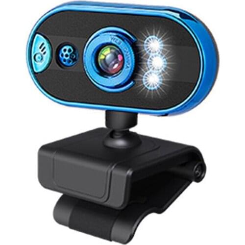 USB1080P Webcam Clip-on PC Webcam Built-in Microphone and LED Fill Light Used for Office Meetings Chat