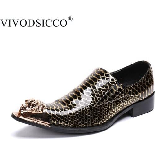 VIVODSICCO Brand Mens tassel shoes italian formal snake fish skin dress office footwear elegant oxford shoes for men