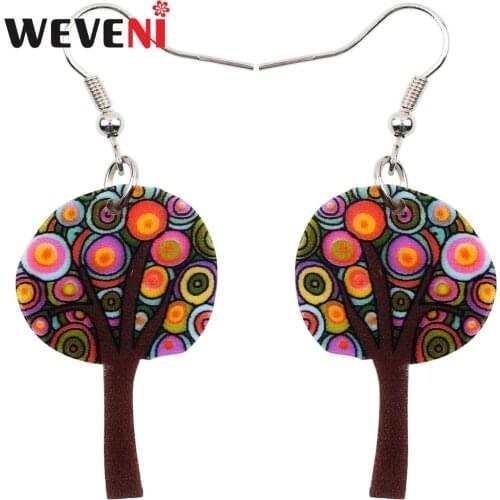 WEVENI Big Long News Acrylic Drop Dangle Plant Tree Funny Cute Earrings Style Fashion Jewelry For Girls Women Teen Girls Gift