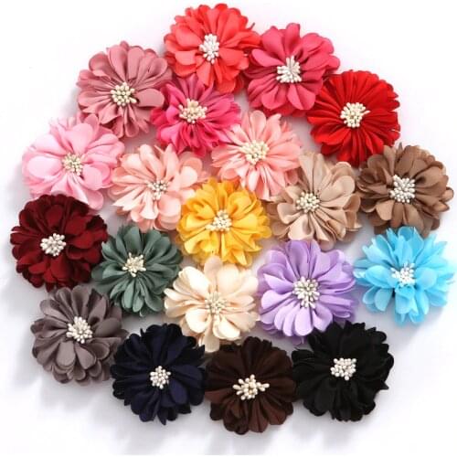 2 Pcs/lot New Sweet Chiffon Fabric Flower Hair Clips For Girls Safety Hairpin Boutique Barrettes Headwear Kids Hair Accessories