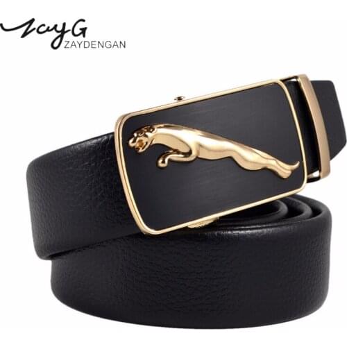 ZAYG belts mens luxury men gifts luxury brand mens belt men adult designer belts black high-quality leopard buckle Ceinture Homm