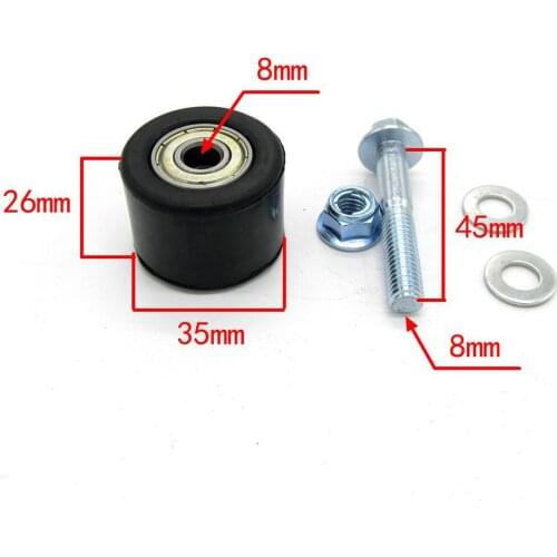 1 Pcs 8mm Chain Pulley Roller Tensioner Guide Wheel for Yamaha YFZ 350 Banshee Dirt Bike Motorcycle Repair Kit Black