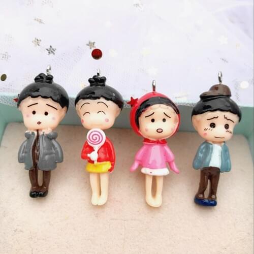 10pcs 40*17mm resin Cartoon dolls charms Jewelry necklace earring pendant keychain charms for DIY decoration gift