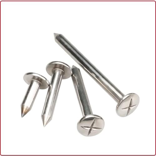 10PCS Stainless magnails Galvanized steel Cross Nail Surveying Mag Nail Settlement measuring spike 3 5 7 10 cm ChrisNik Mag