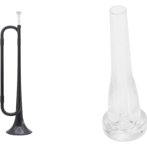 2 Pcs Trumpet Mouthpiece Accessories, Plastic Black & Abs White