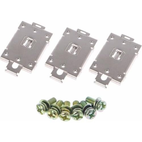 3 Pcs Single Phase SSR 35mm DIN Rail Fixed Solid State Relay Clip Clamp With 6 Mounting Screws Relays