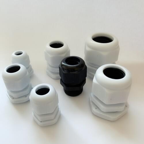 5pcs IP68 nylon plastic waterproof connector PG7 / 9 / 11 / 13.5/16 cable gland connector Black / white