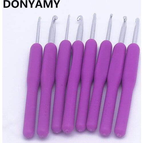 8Pcs Sewing Knitting Needles Aluminum Crochet Hook Weaving Kits Loom Tools Craft Yarn Stitch 2.5-6.0 mm