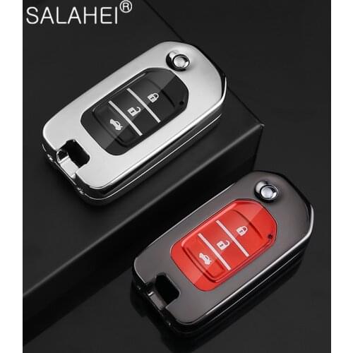 Zinc Alloy + TPU Car Key Case For Honda CivIc HRV CRV XRV CR-V HR-V Accord Jade Crider Odyssey 2015-2018 Remote Key Protection