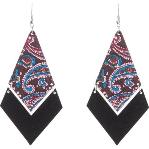 Europe and the United States to restore ancient ways the elliptical fashion long geometric wood new women earrings jewelry