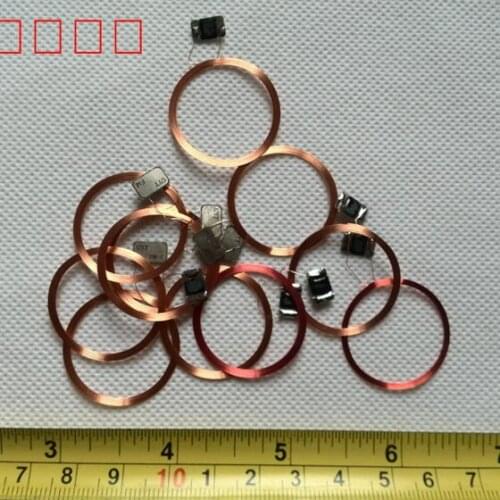 IC core RFID core tag coil + COB welding 13.56MHz ISO14443A 26mm