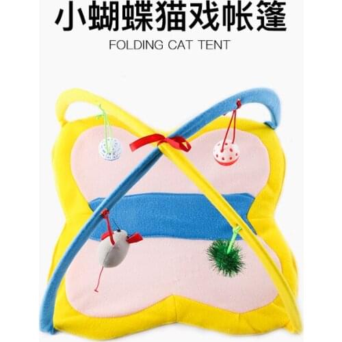 Cat Toys Portable Cat Tent Funny Pet Toys Mobile Activity Pets Play Bed Toys Cat Play Mat Blanket House Foldable Kitten Tents