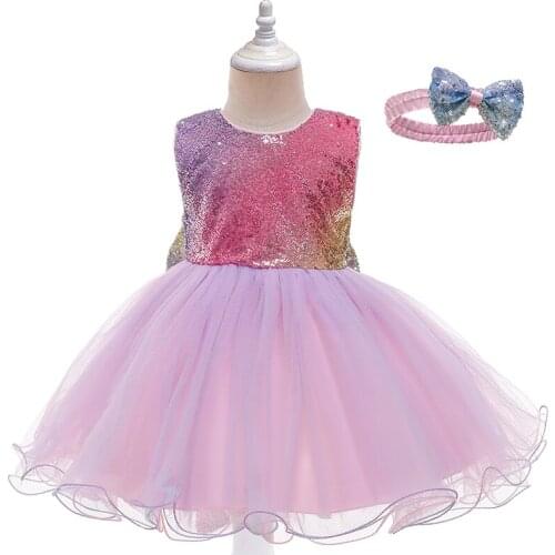 Halloween Baby Girl Dress 1-6 Years Old Birthday Dress Christmas Baby Sequin Red Purple Party Princess Dress For Baby Clothes