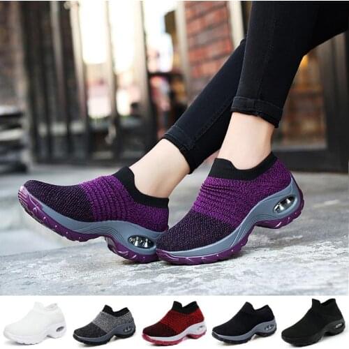 Big Size Platform Air Cushion Sock Shoes Women Sneakers Womens Original Running Shoes Sports Sneakers Woman Sport Knit GMB-1676