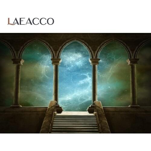 Laeacco Fantasy Universe Archway Stairs Portrait Photography Backgrounds Photocall Photographic Backdrops For Photo Studio